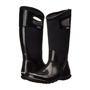 Bogs Black Hampton Rubber Rain Boots 9 $108 Retail